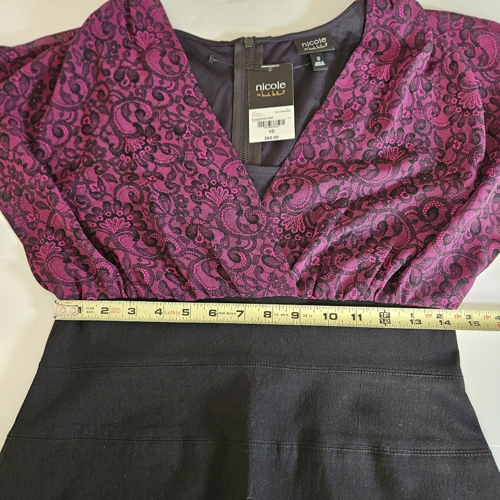 Nicole Nicole Miller NWT Dress SZ 10 Black Bandage Skirt Paisley Scarf Top Y2K - Picture 6 of 7
